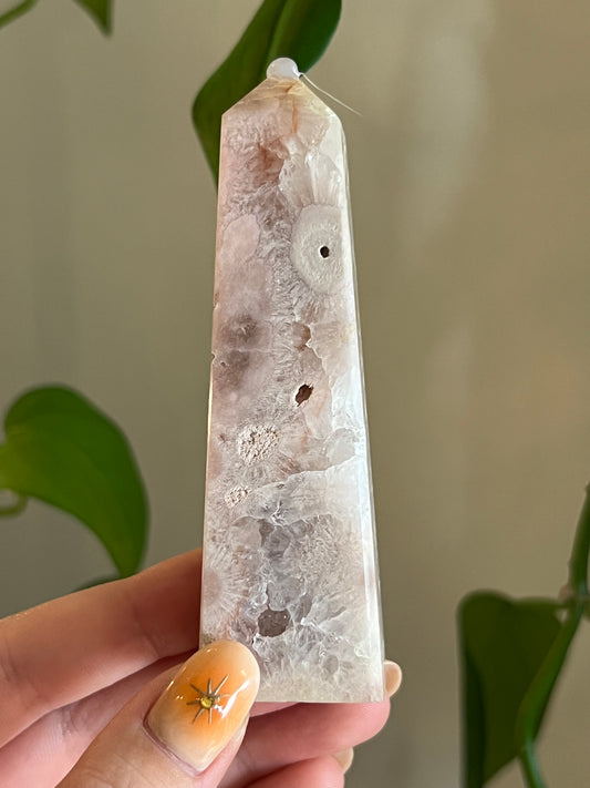 Pink Amethyst x Flower Agate Tower