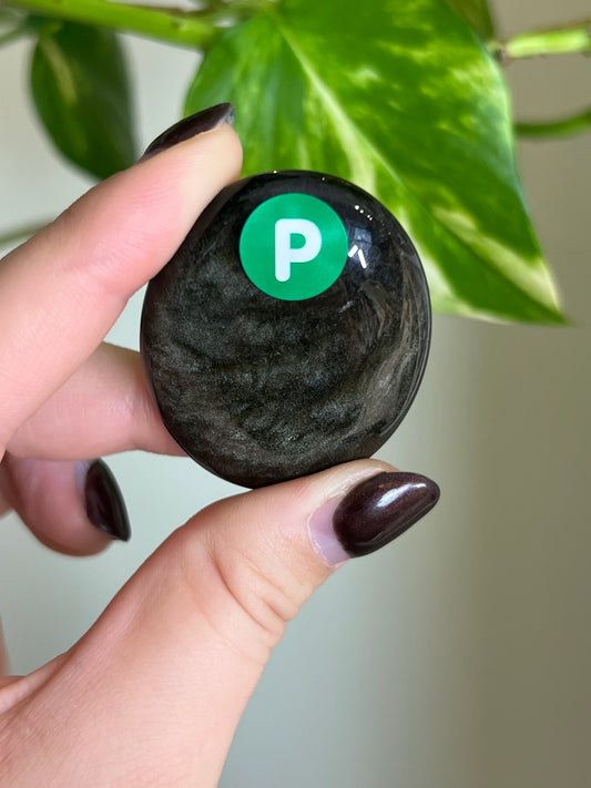 Gold Sheen Obsidian Small Palm Stone - P