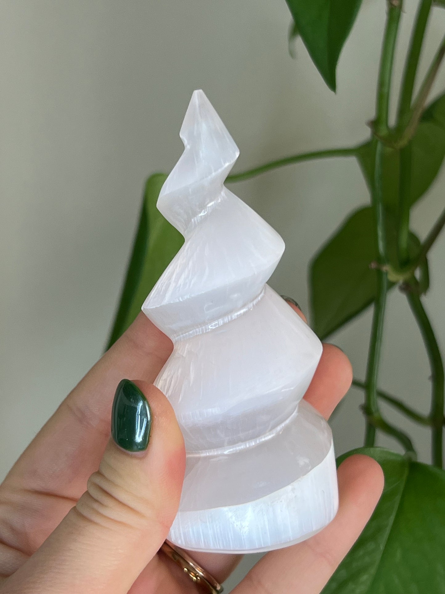 Selenite Satin Spar Spiral - Small