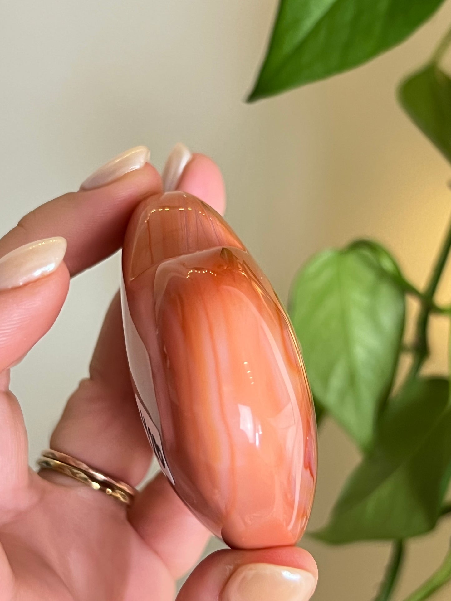 Peachy Carnelian Puffy Heart