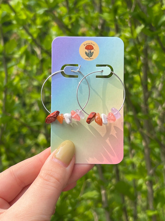 Lesbian Pride Flag Hoop Earrings