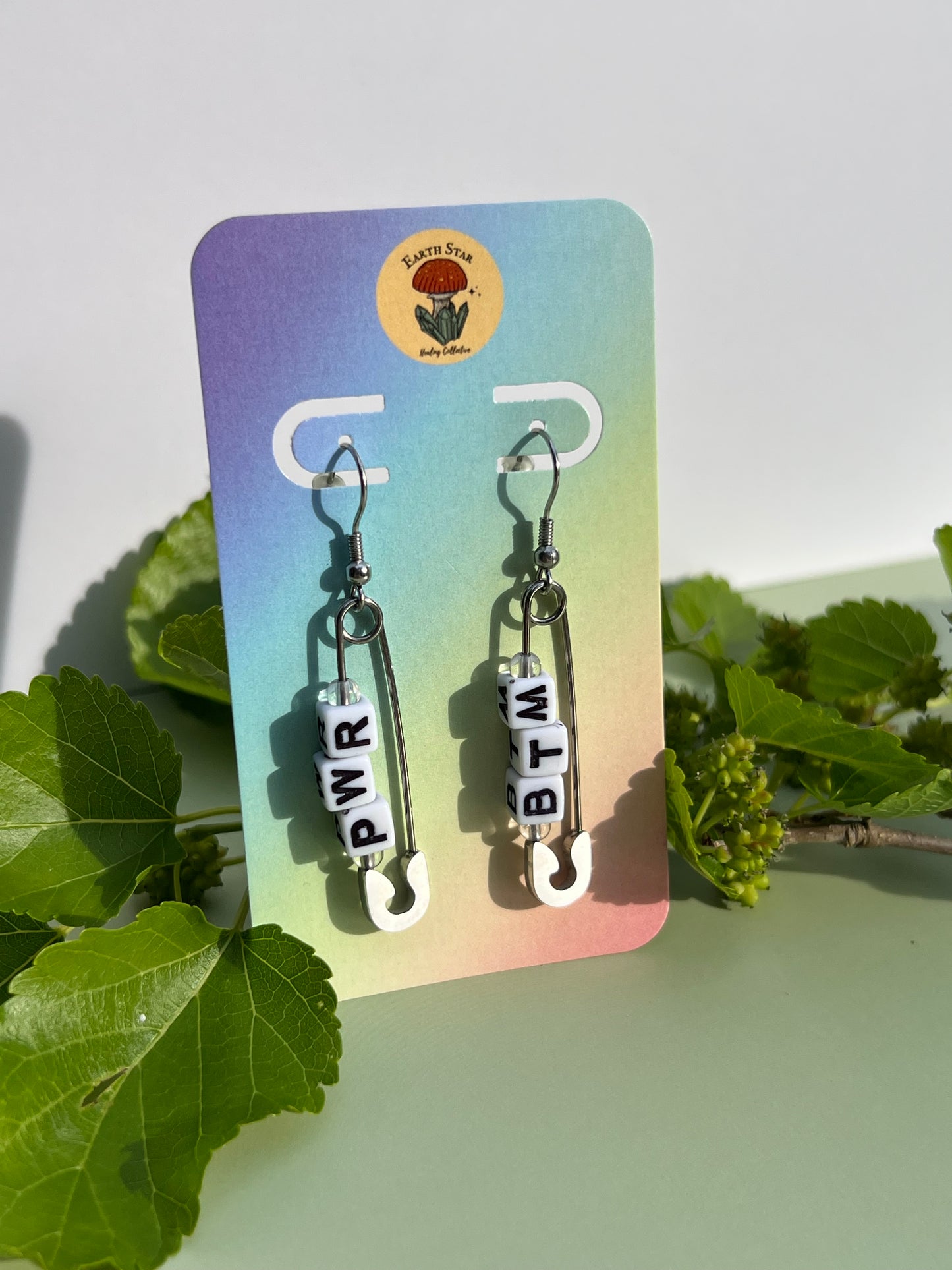 PWR BTM Clear Quartz Pin Earrings
