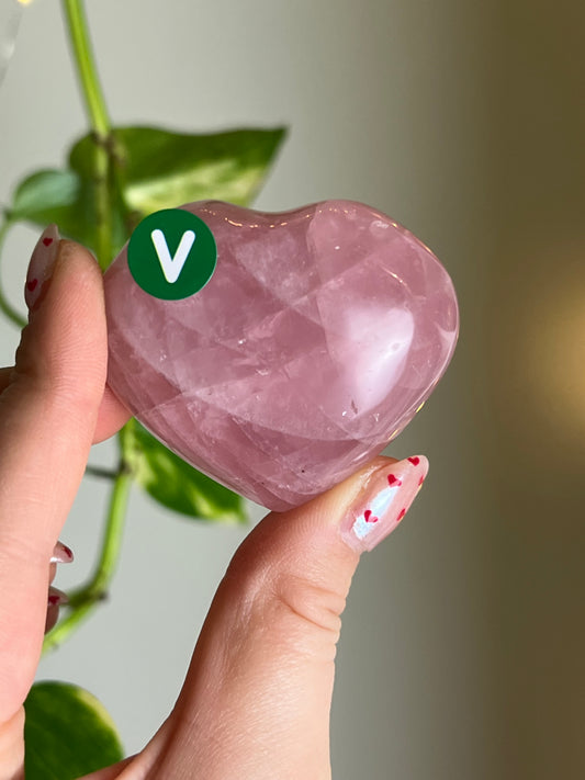 Rose Quartz Heart - V