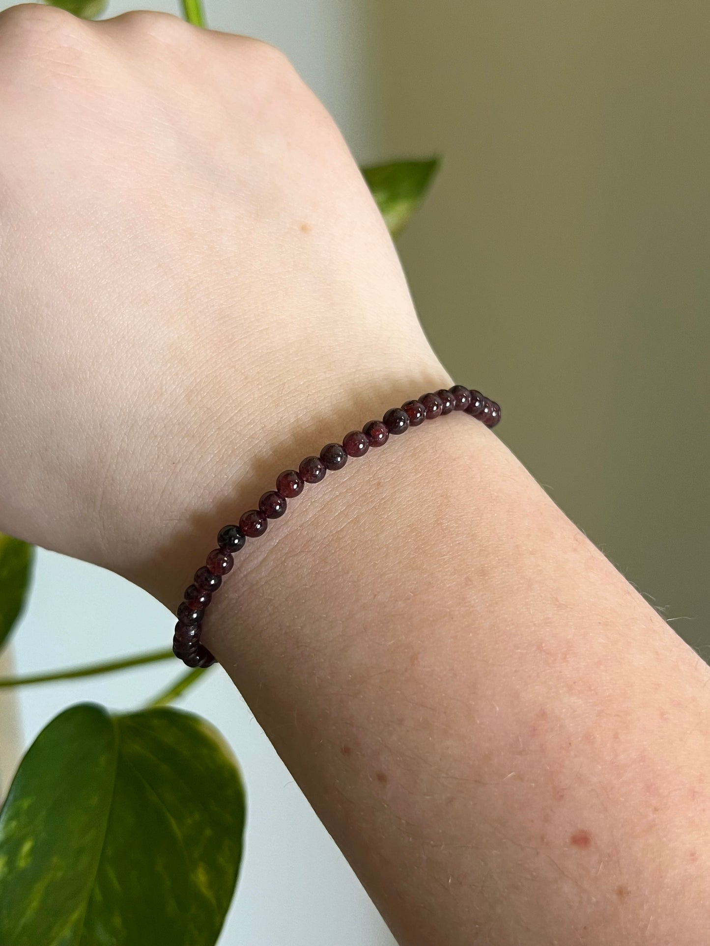 4mm Red Garnet Bracelet