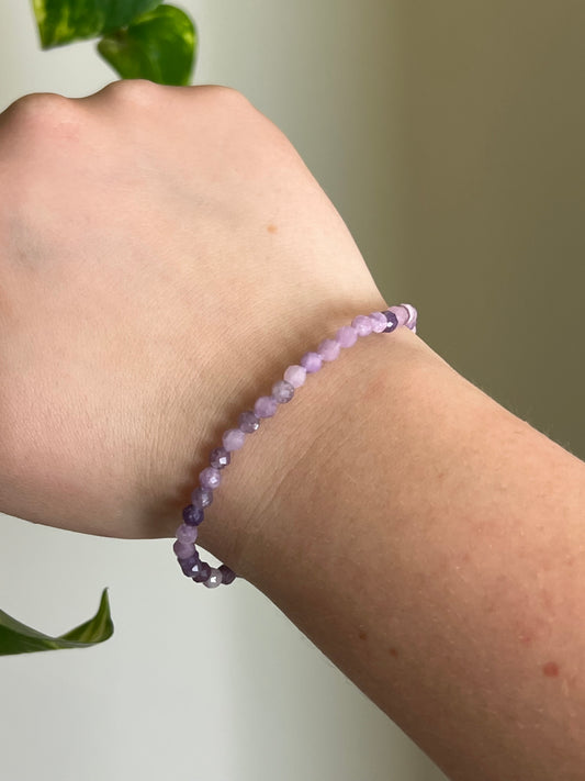 4mm Lepidolite Faceted Bracelet