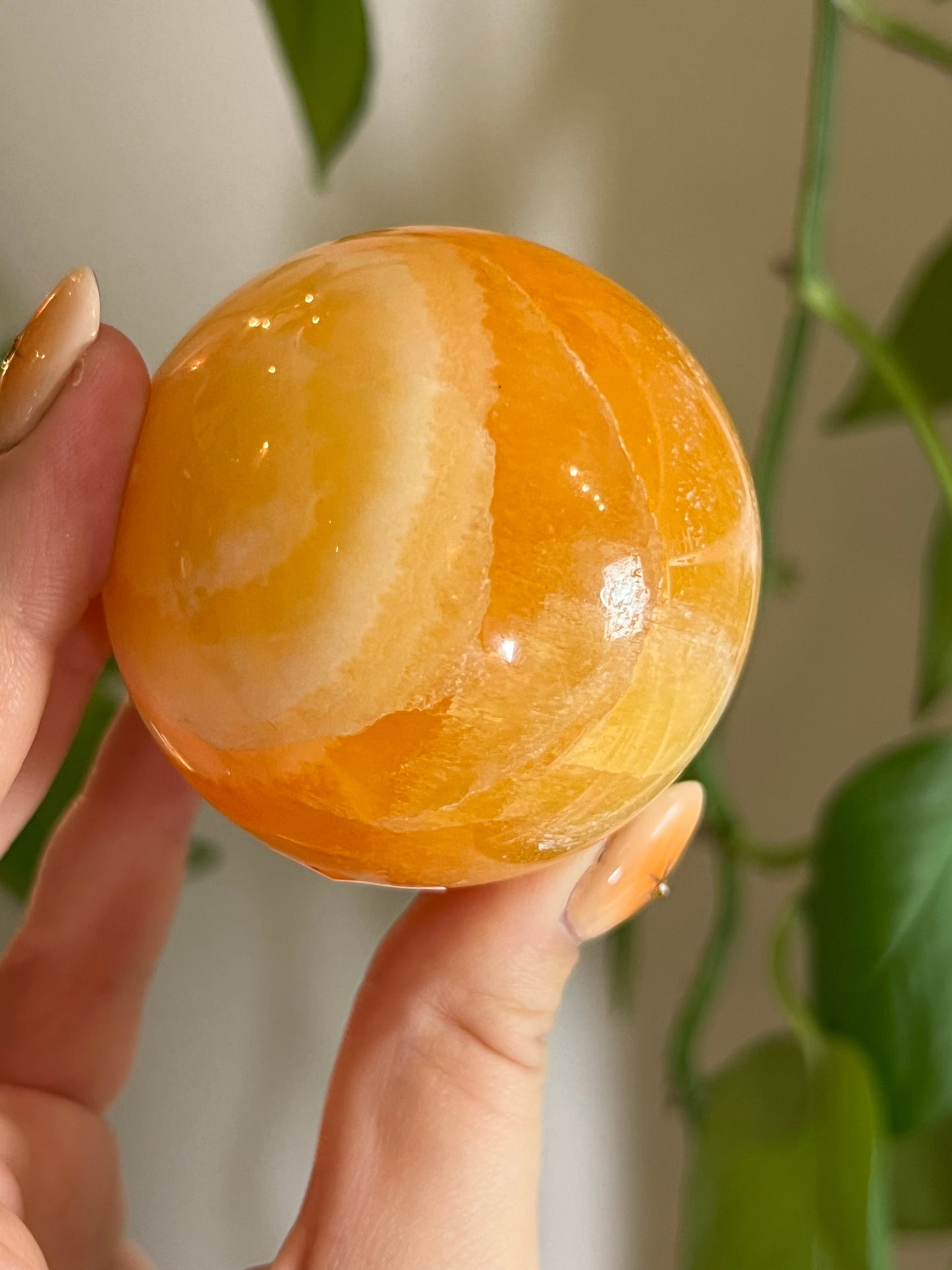Orange Calcite Sphere R
