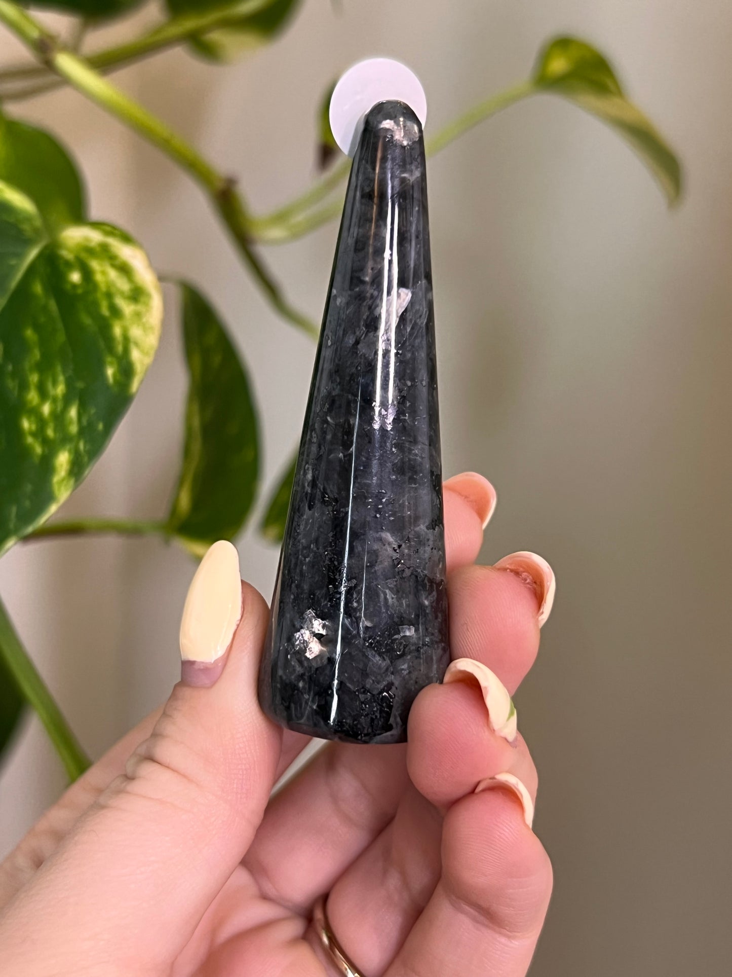 Flashy Larvikite Ring Holder - 3