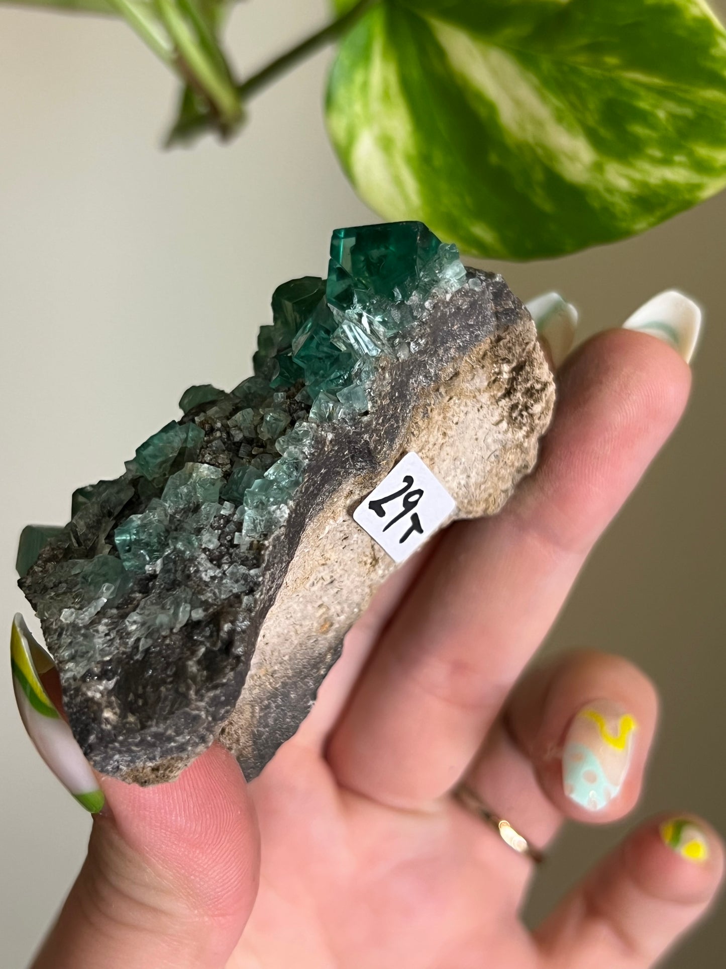 Green Cubic Fluorite Cluster - T
