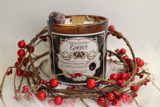 Garnet - Connection + Community | Luxury Crystal Candle
