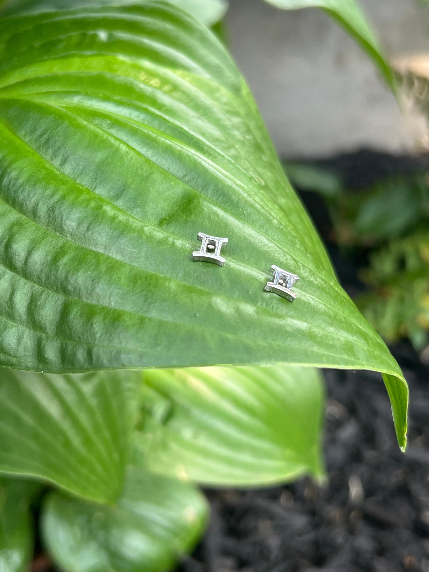 Gemini Silver Zodiac Sign Studs ♊️