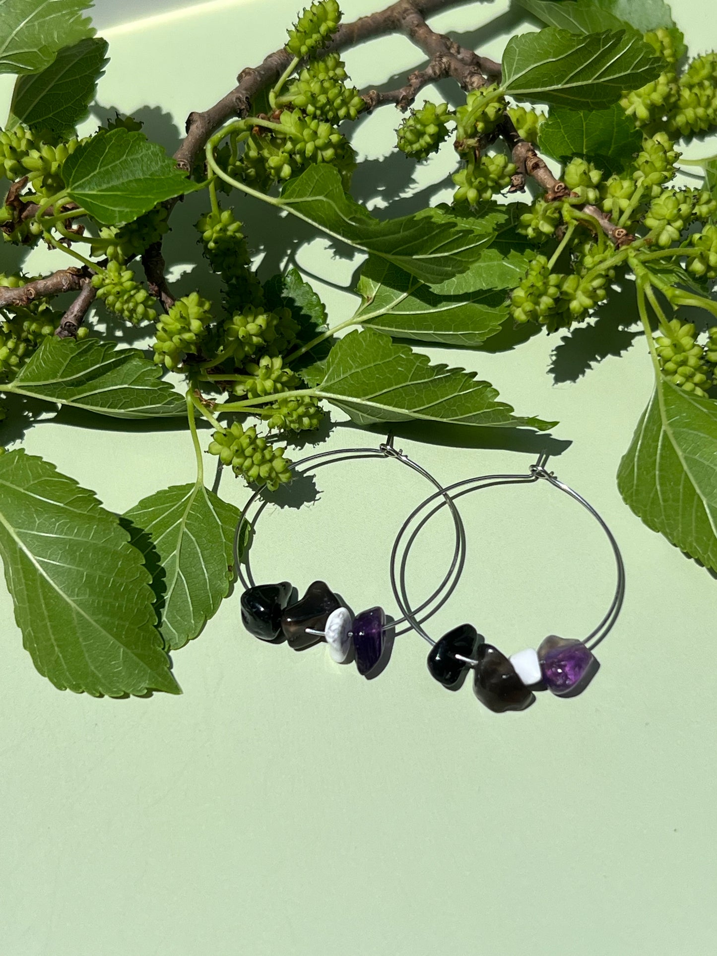 Asexual Pride Flag Hoop Earrings