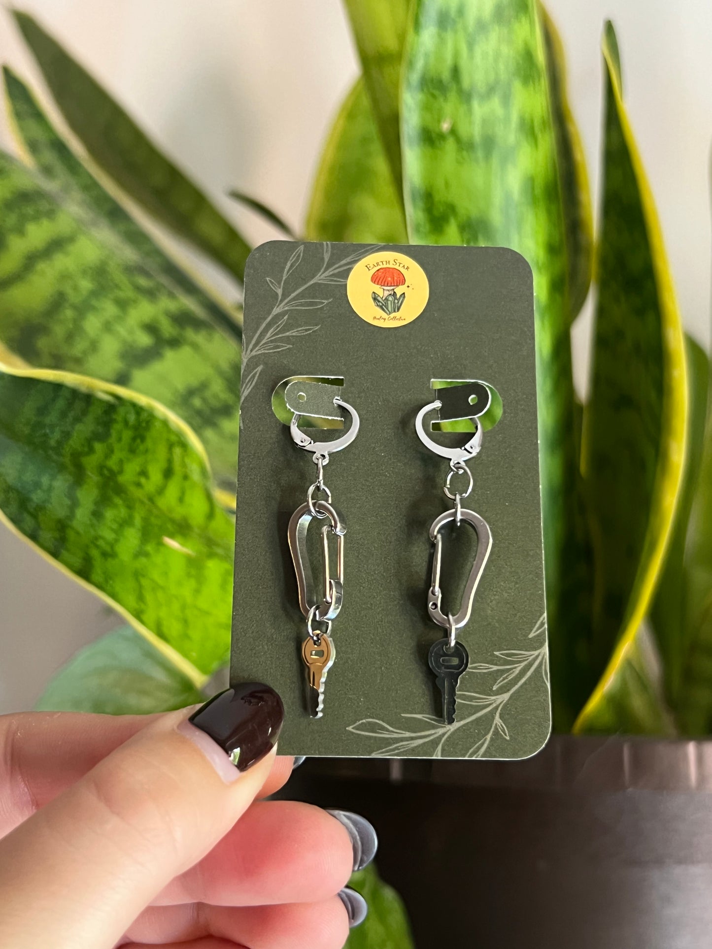 Carabiner Key Earrings