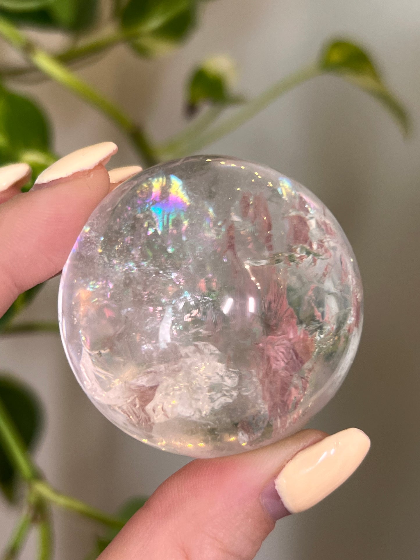 AAA Quality Rainbow Flash Clear Quartz Sphere
