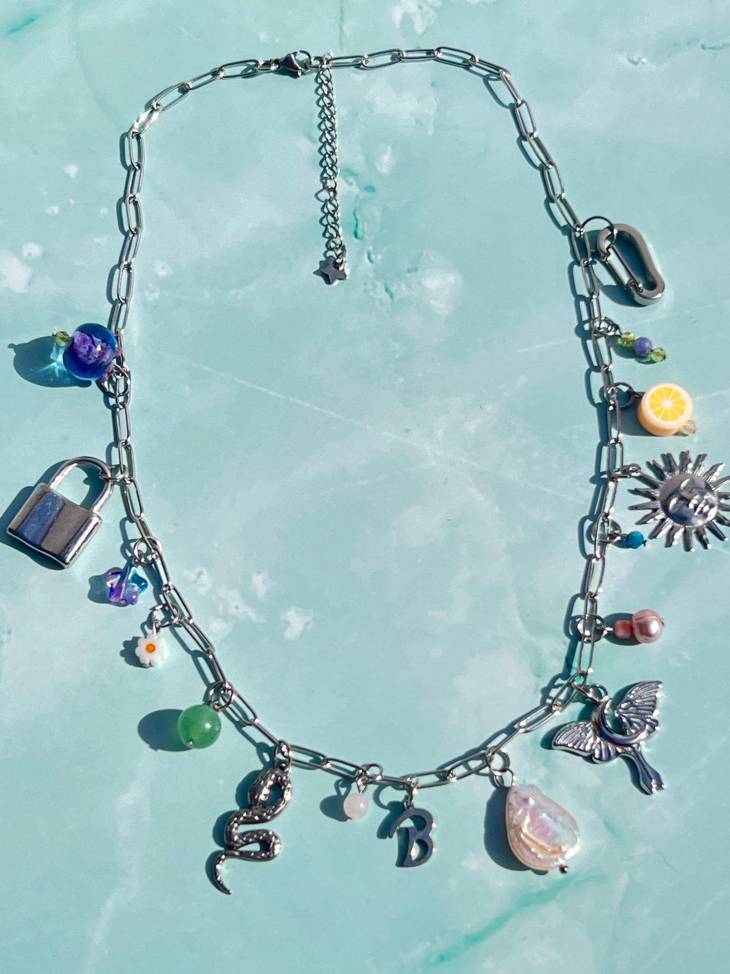 Freshwater Pearl Fruit Silver Charm Necklace - Customizable 🍋🫐