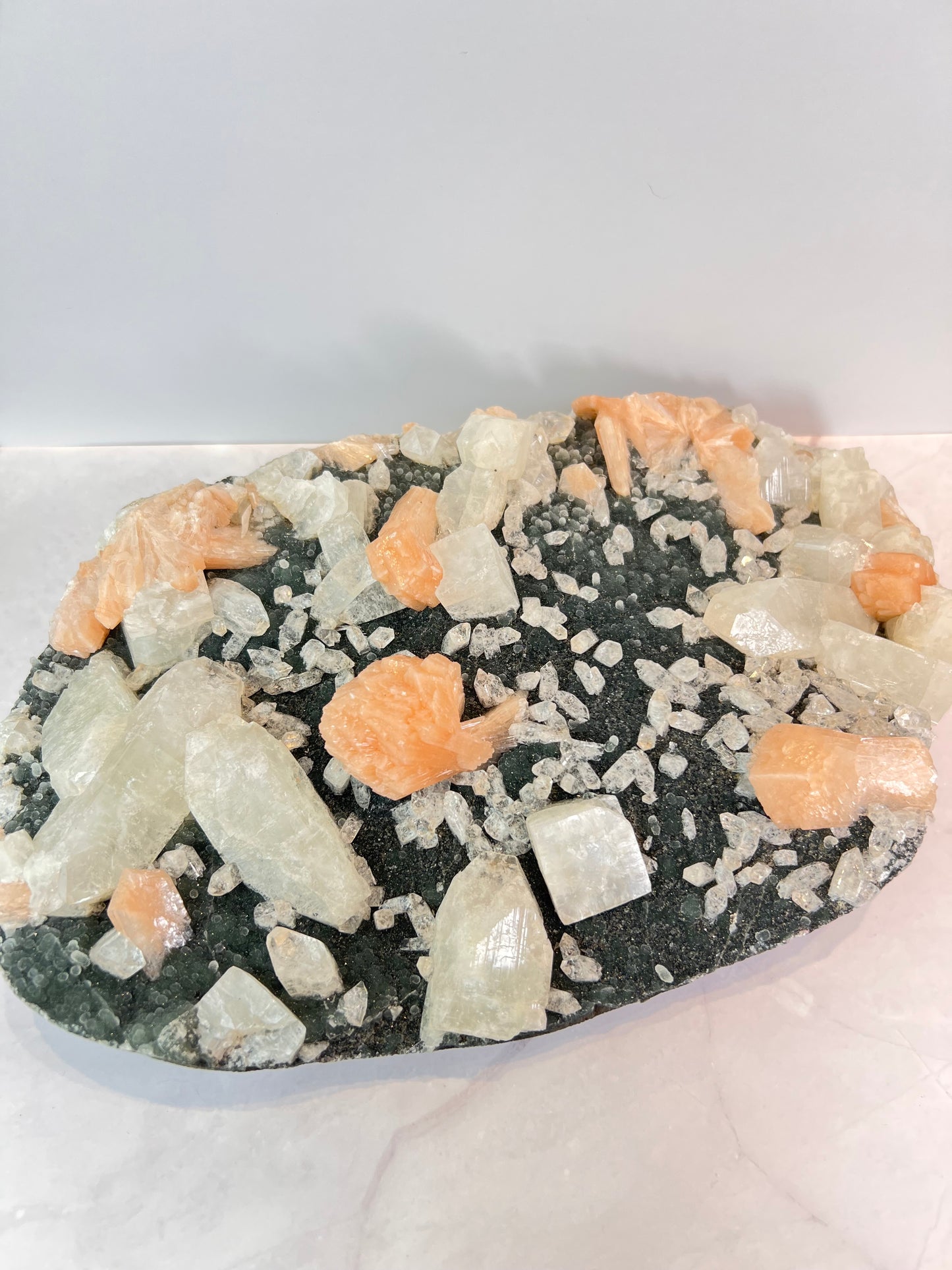 Apophyllite x Stilbite x Chalcedony Cluster - Statement Piece