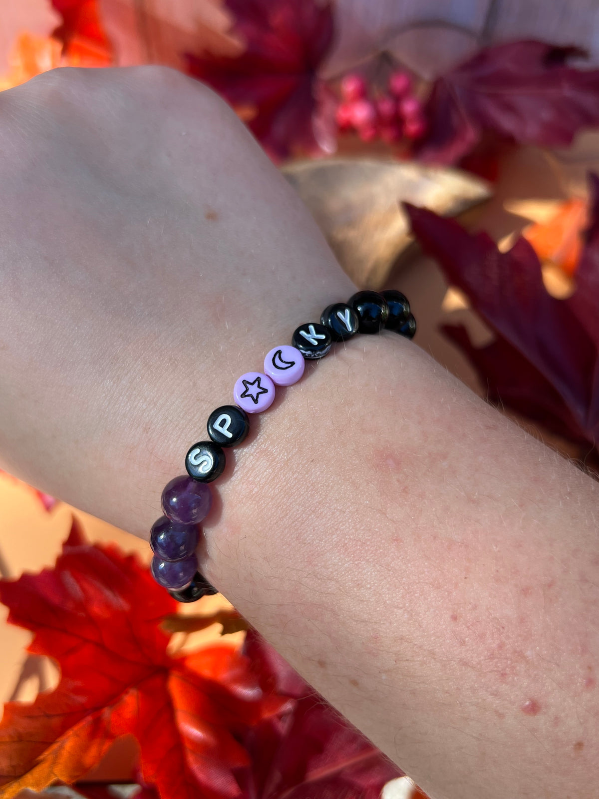 Spooky Amethyst Garnet and Tourmaline Bracelet