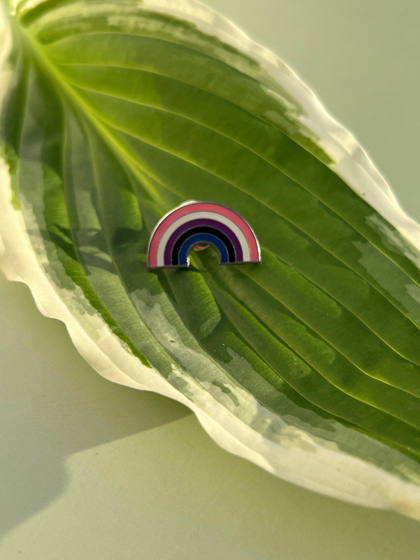 Genderfluid Rainbow Pin