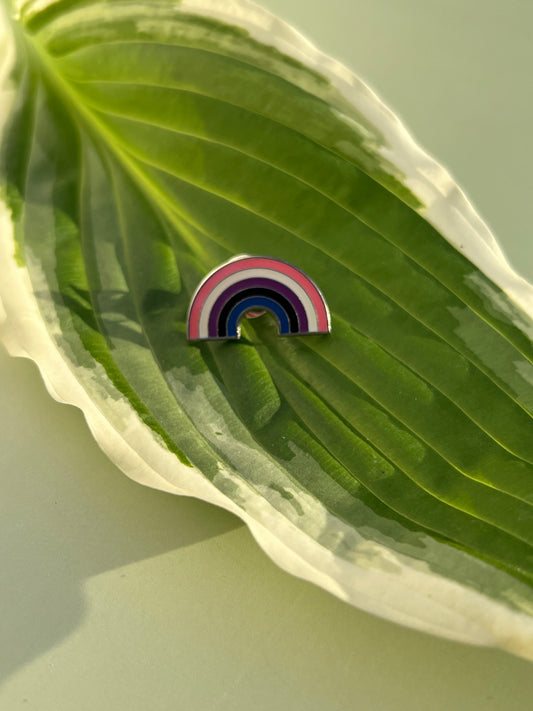 Genderfluid Rainbow Pin
