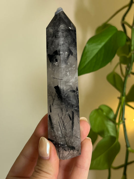 High Quality Black Tourmaline in Quartz Towers