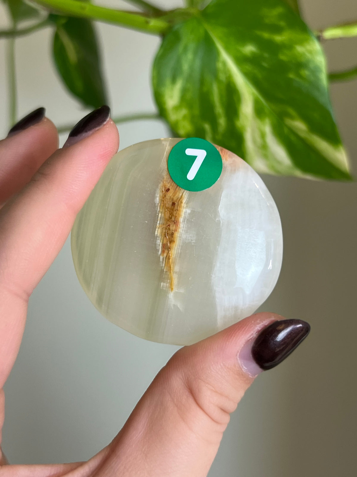 Lemon Lime Calcite Flat Stone - 7