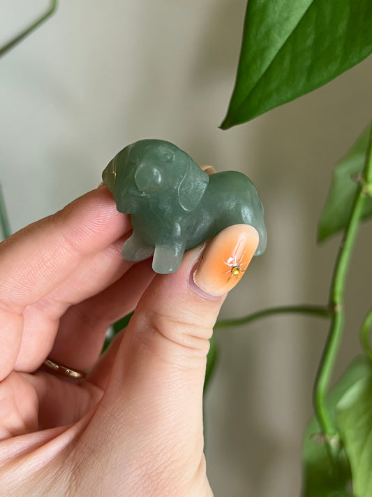 Green Aventurine Dachshund/Wiener Doggo