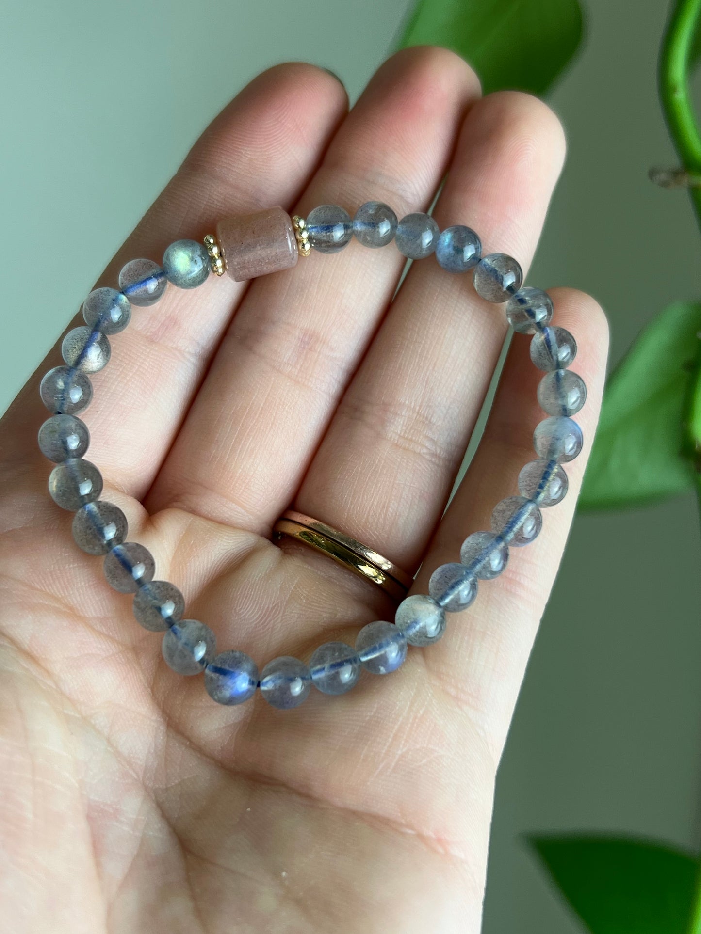 Labradorite, Peach Moonstone/Sunstone Bracelet