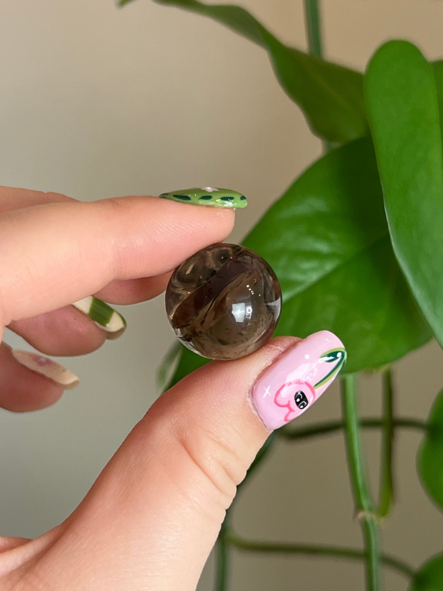 Smoky Quartz Rainbow Filled Small Sphere