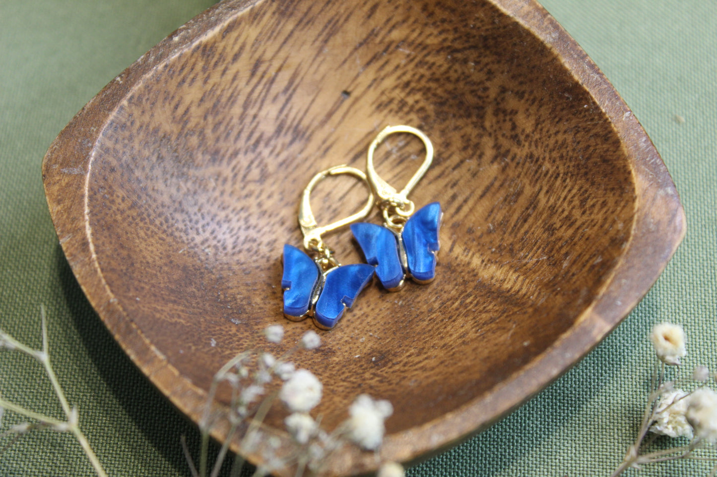 Cobalt Blue Butterfly Earrings