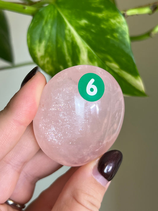 Rose Quartz Palm Stone - 6