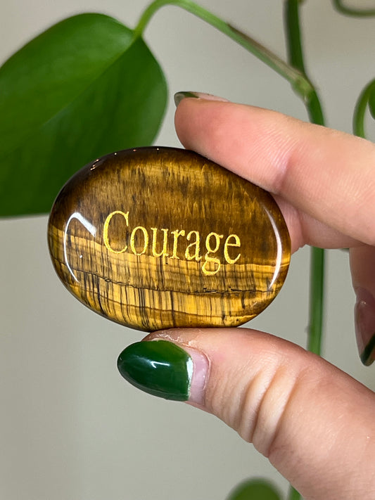 Tigers Eye Affirmation Stone - Courage