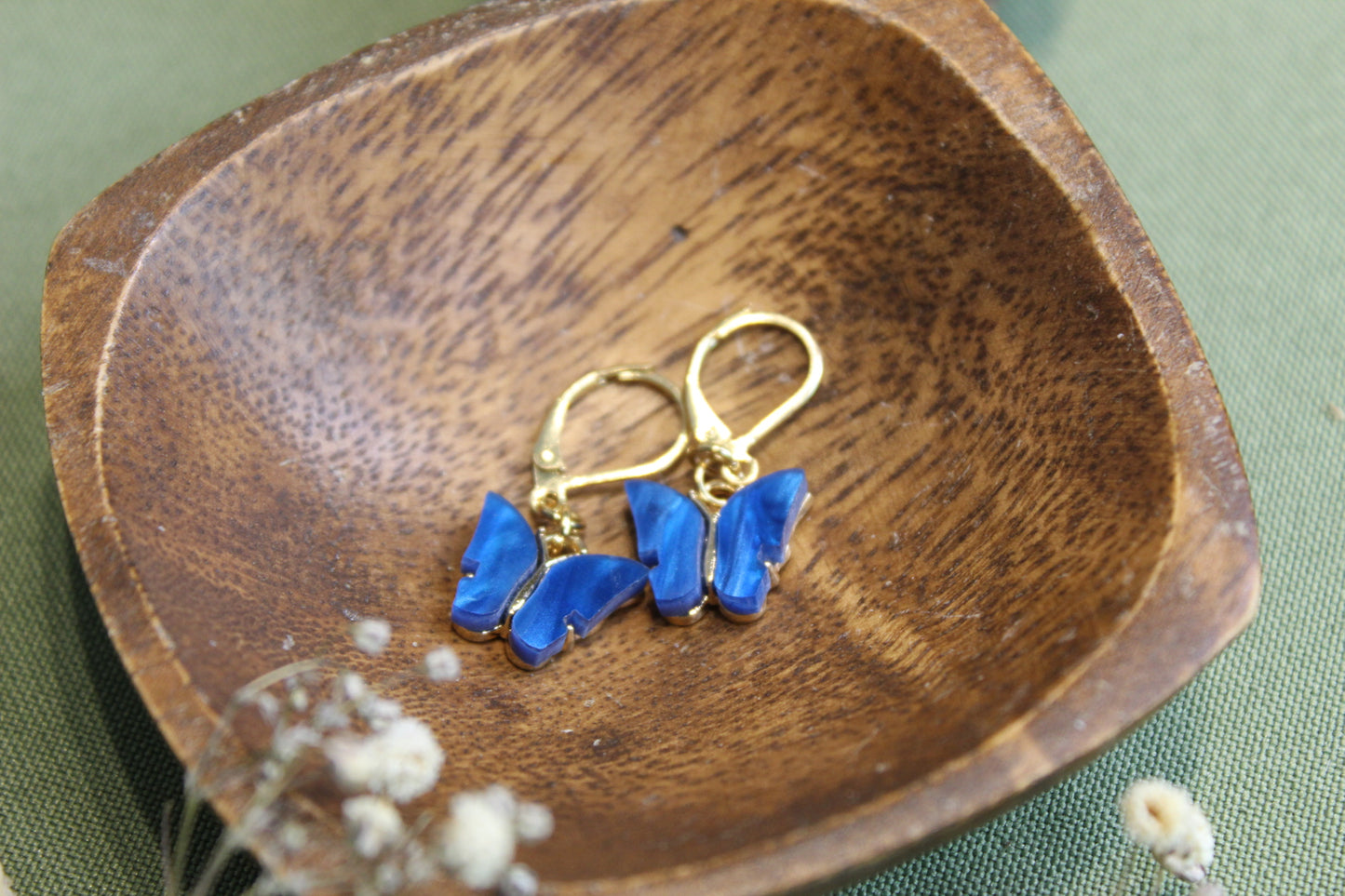Cobalt Blue Butterfly Earrings