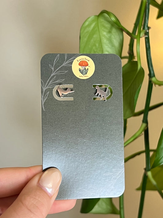 Playful Cat Stainless Steel Studs