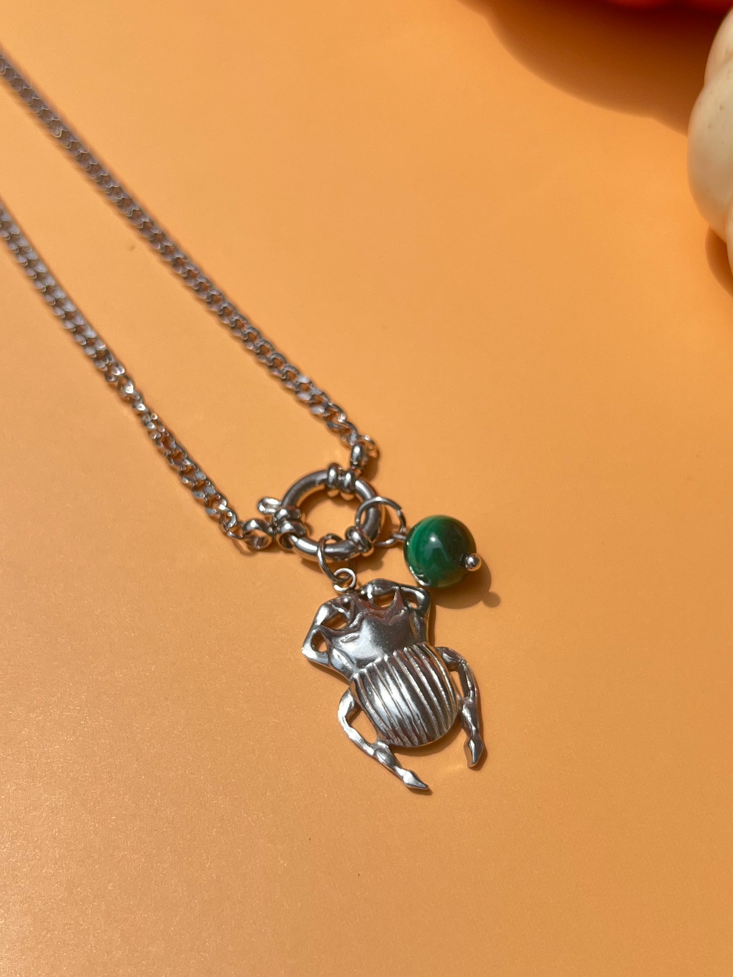 Beetle Baby Malachite Necklace 🪲