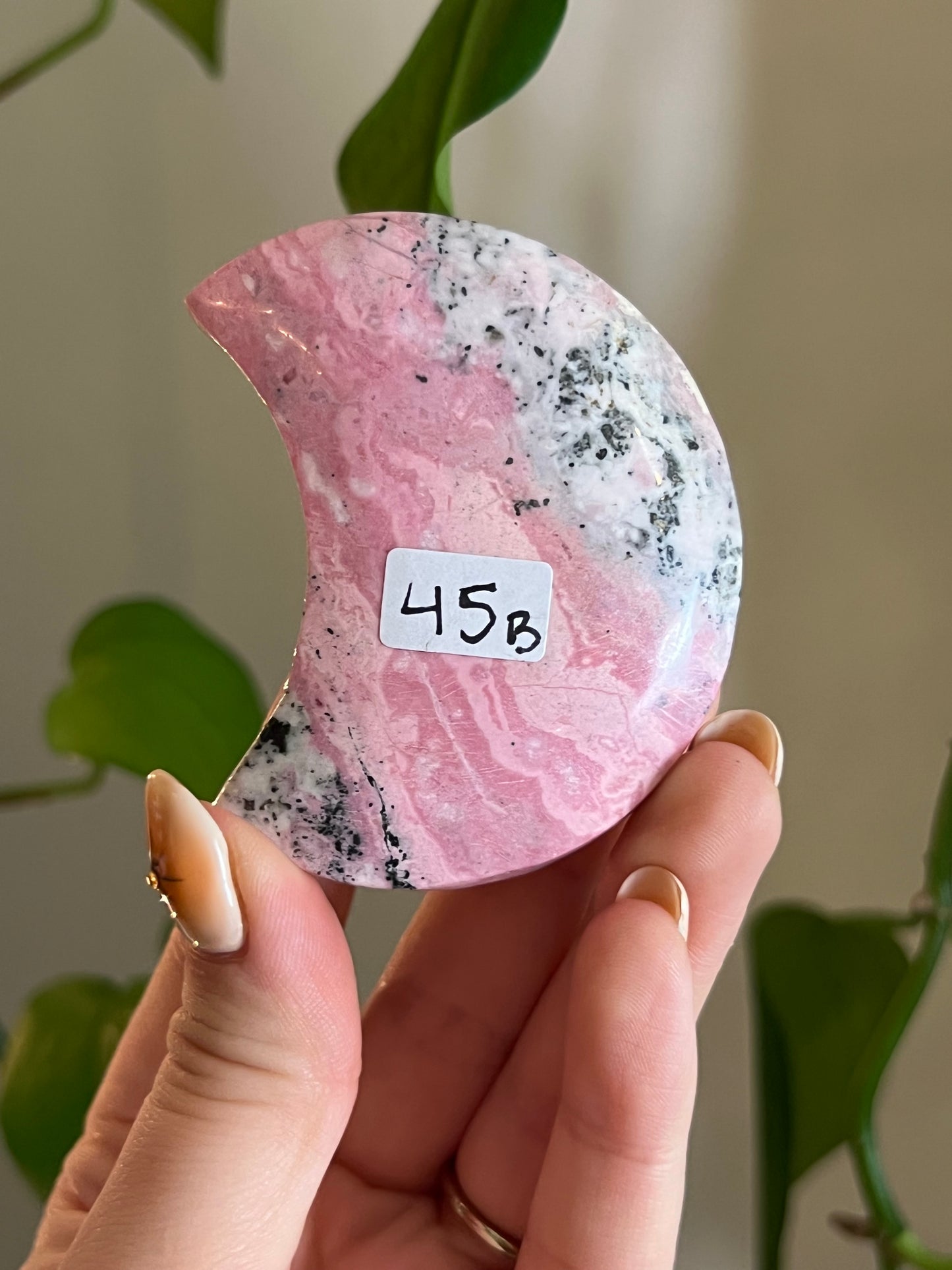 Peruvian Rhodonite Moon Stand - B