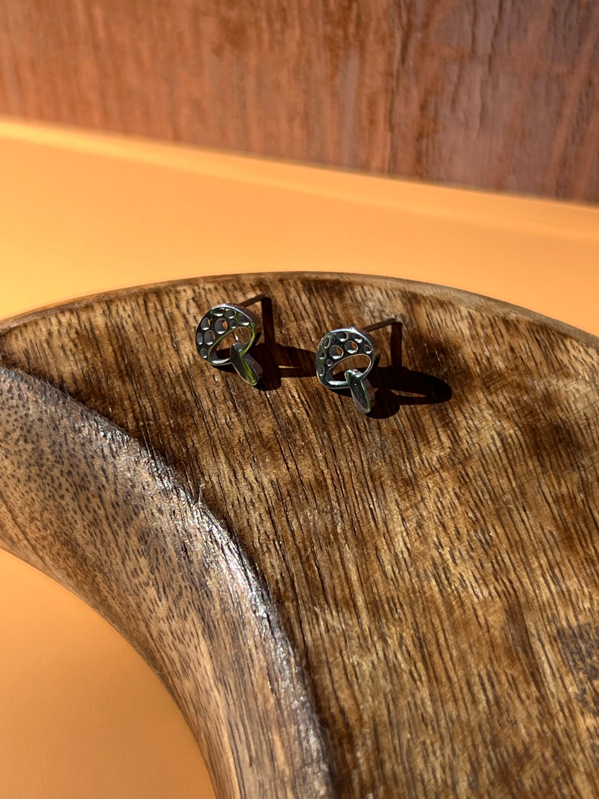 Mushroom Silver Stainless Studs 🍄