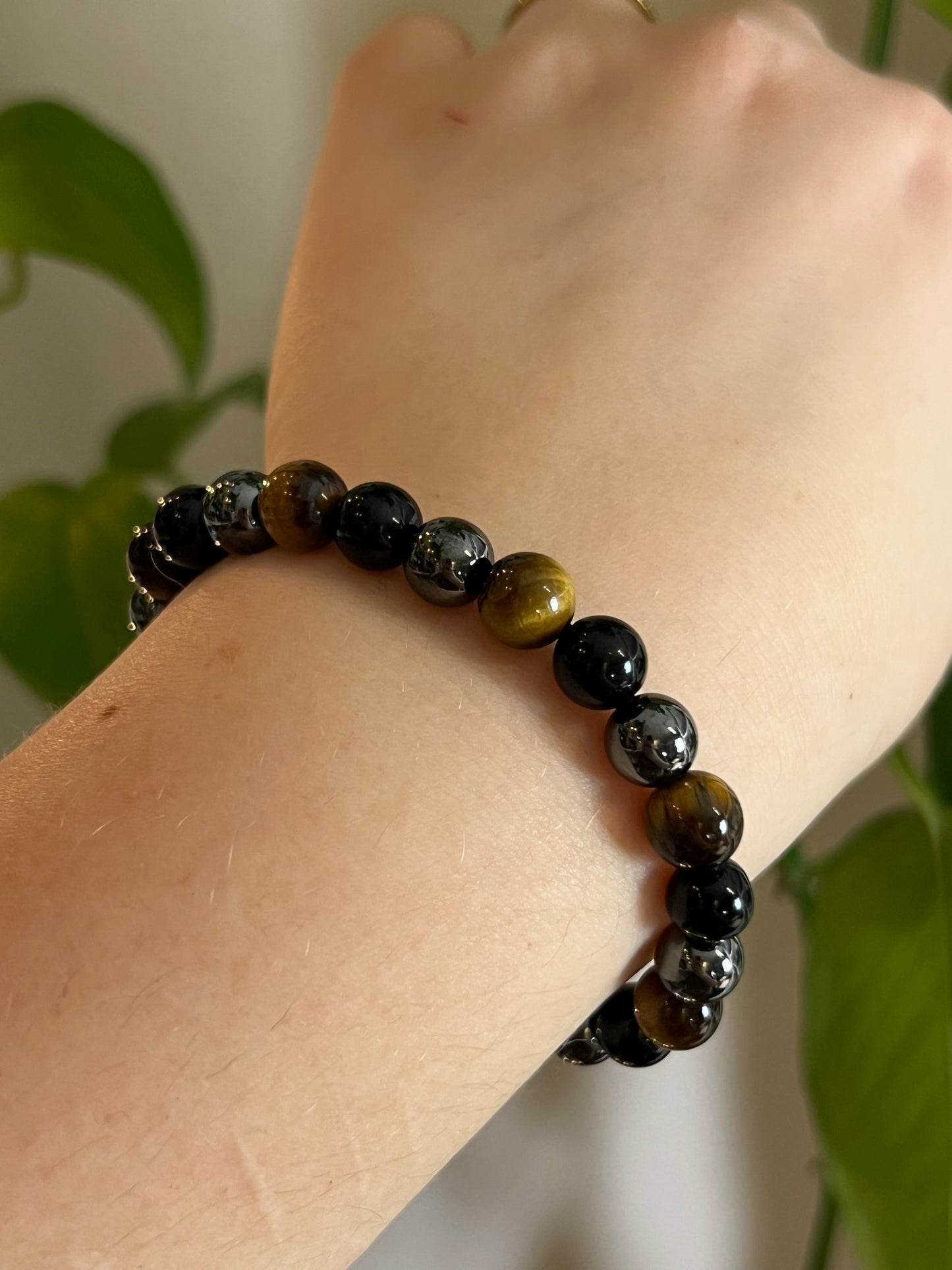 Hematite, Tigers Eye and Onyx Bracelet