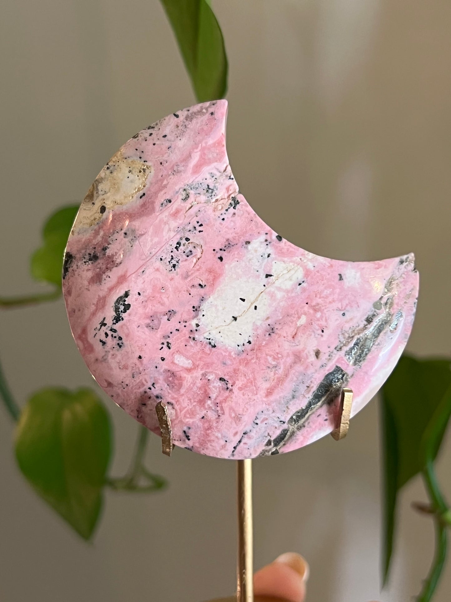 Peruvian Rhodonite Moon Stand - i