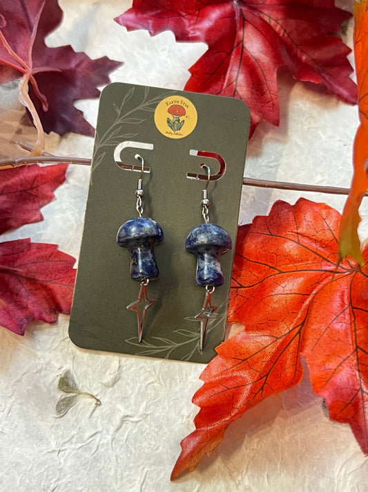 Sodalite Celestial Mushroom Earrings