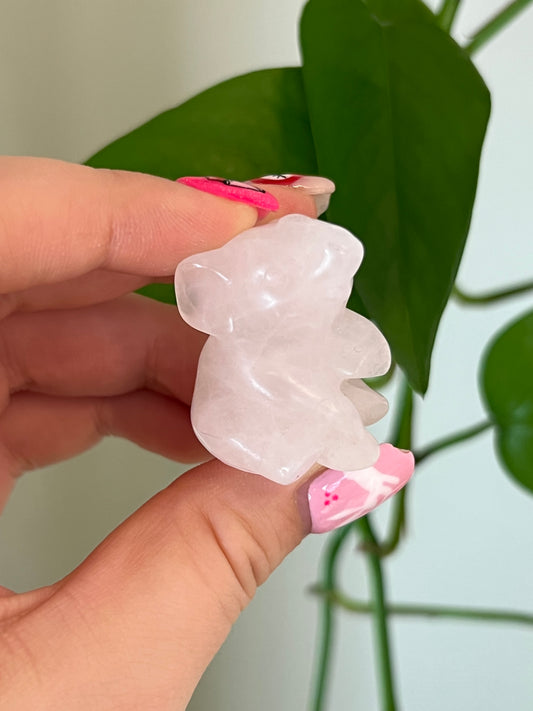 Rose Quartz Sitting Elephant