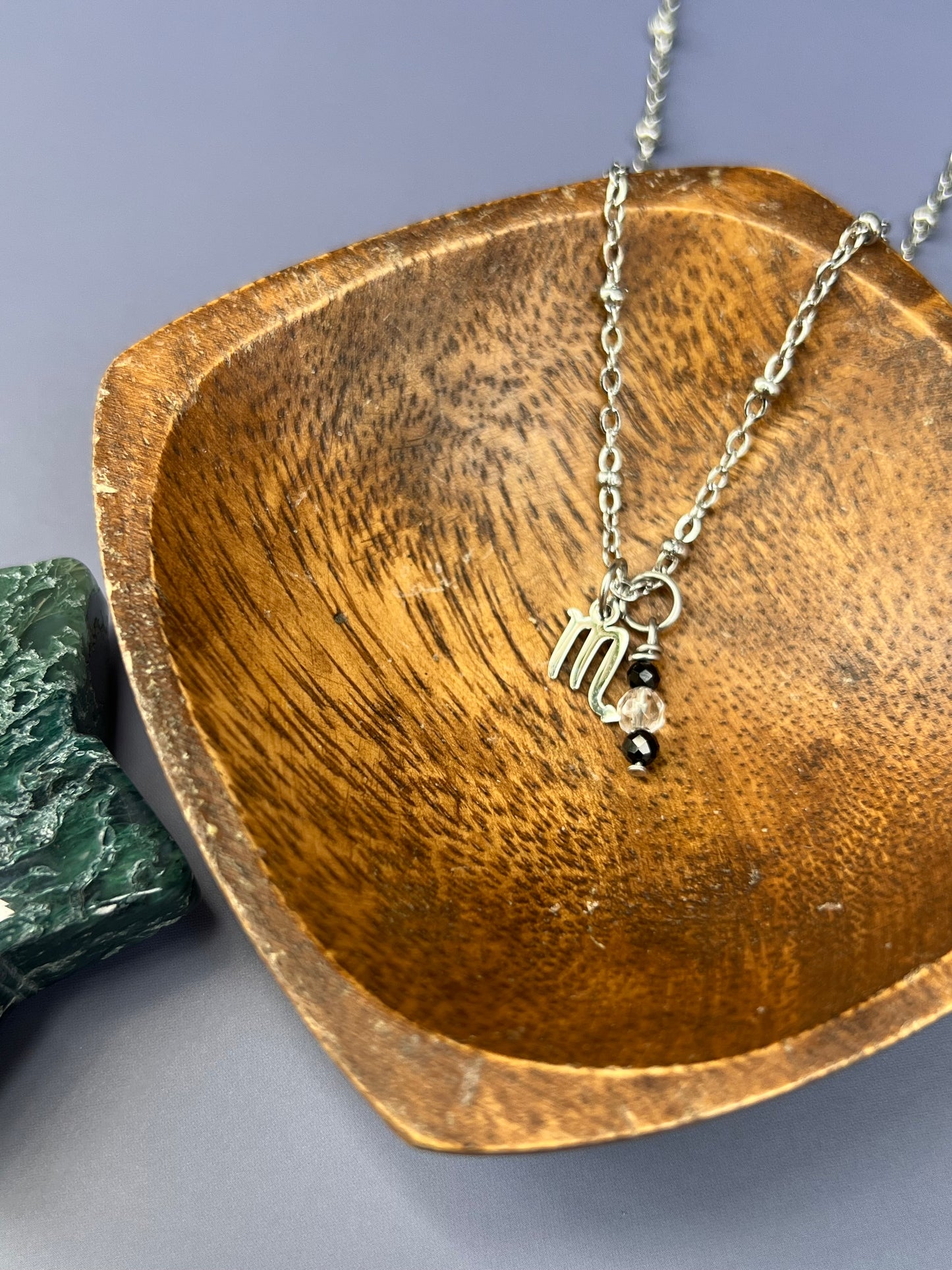Scorpio - Zodiac Sign Gemstone Silver Necklace