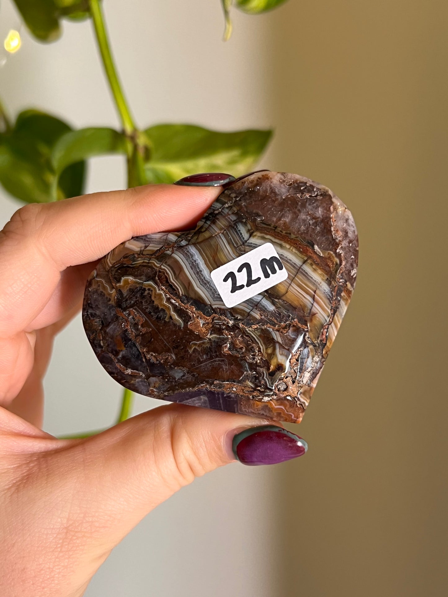 Amethyst x Crazy Lace Agate Heart M