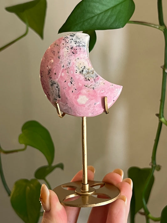 Peruvian Rhodonite Moon Stand - W