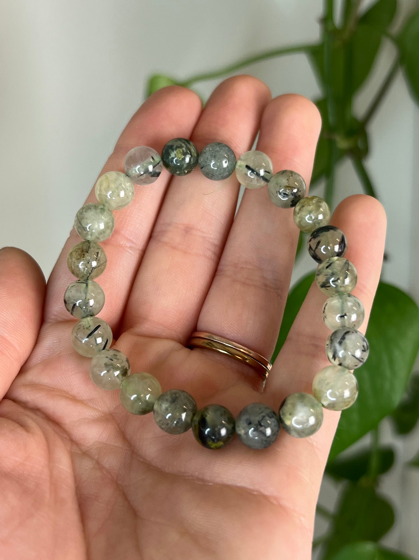 Prehnite with Epidote Bracelet