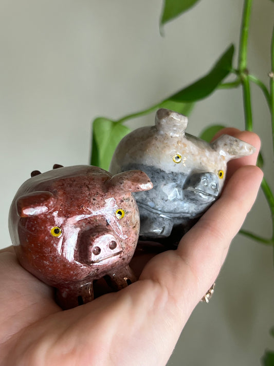 Lucky 3 Leg Soapstone Pig