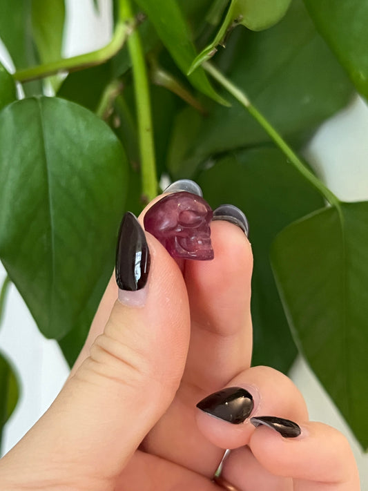 Rainbow Fluorite Mini Skull