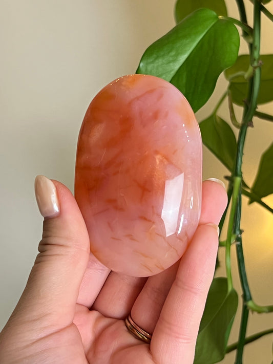 High Quality Carnelian Palm Stone C