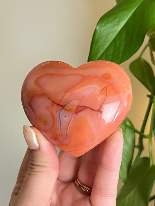 Peachy Carnelian Puffy Heart