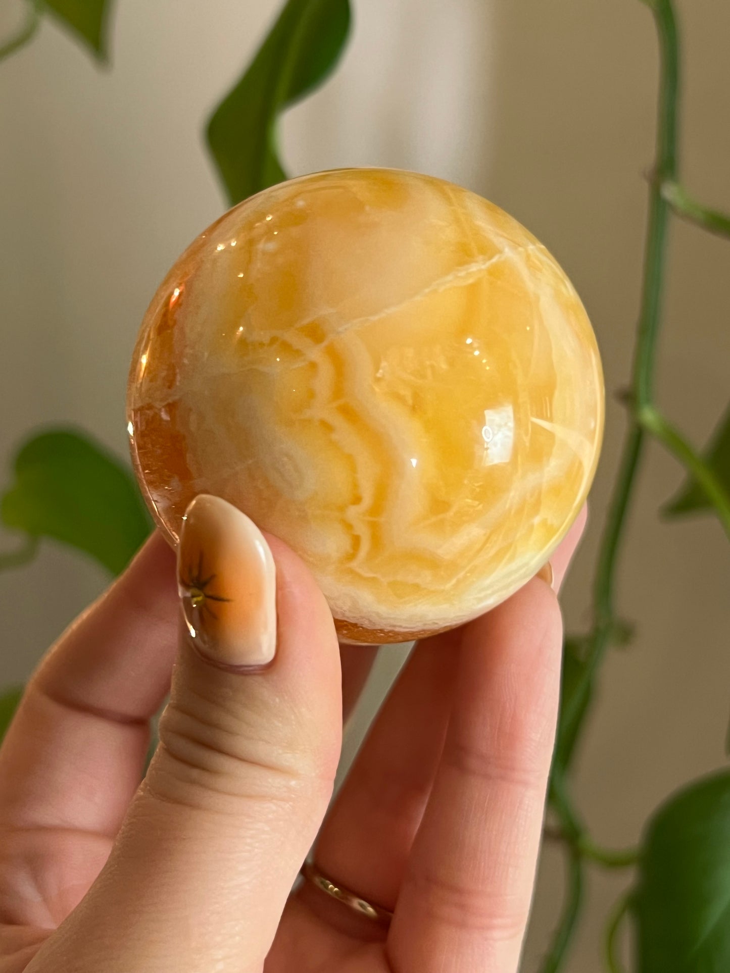 Orange Calcite Sphere M