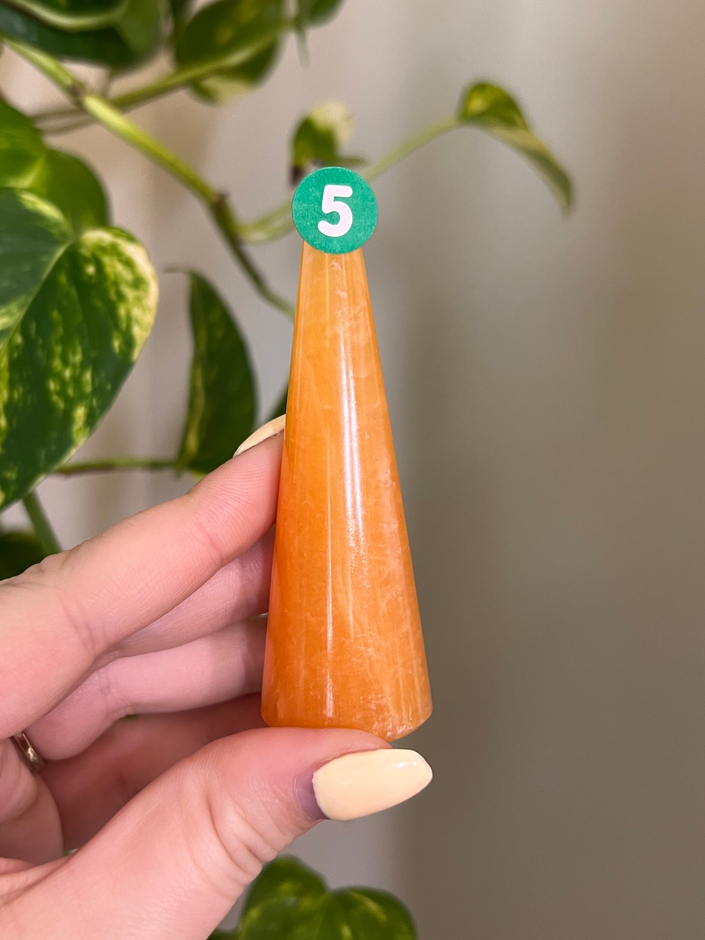 Orange Calcite Ring Holder - 5