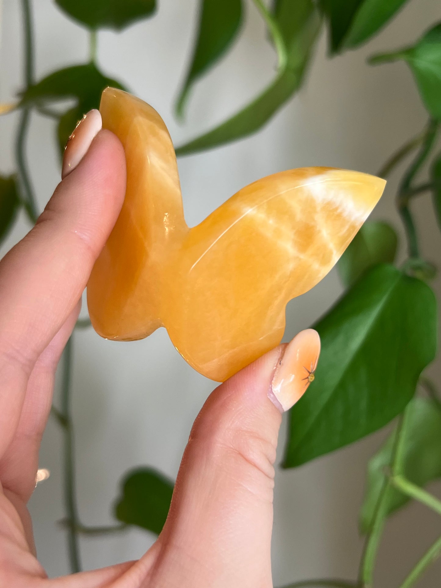 Orange Calcite 3D Butterfly